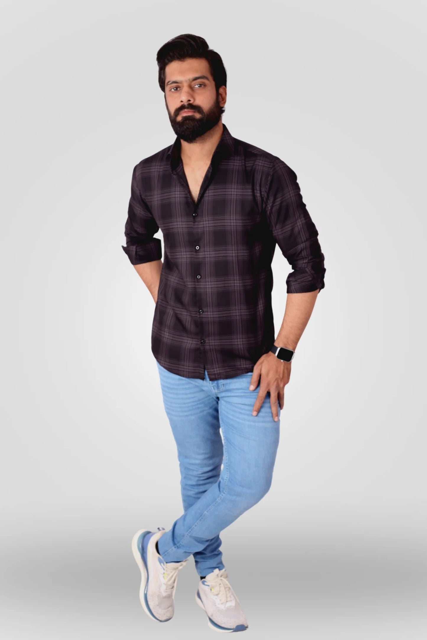 CHECKERED SHIRT | BLACK/CHARCOAL