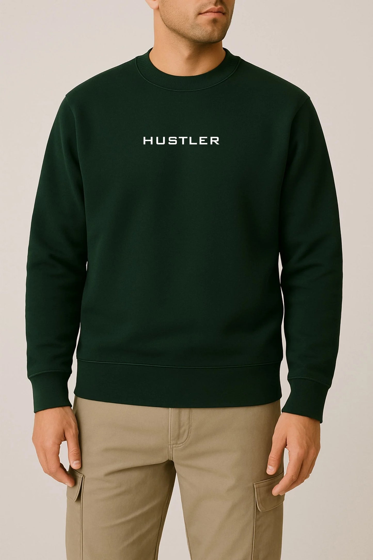 HUSTLER 01 SWEATSHIRT | BOTTLE GREEN