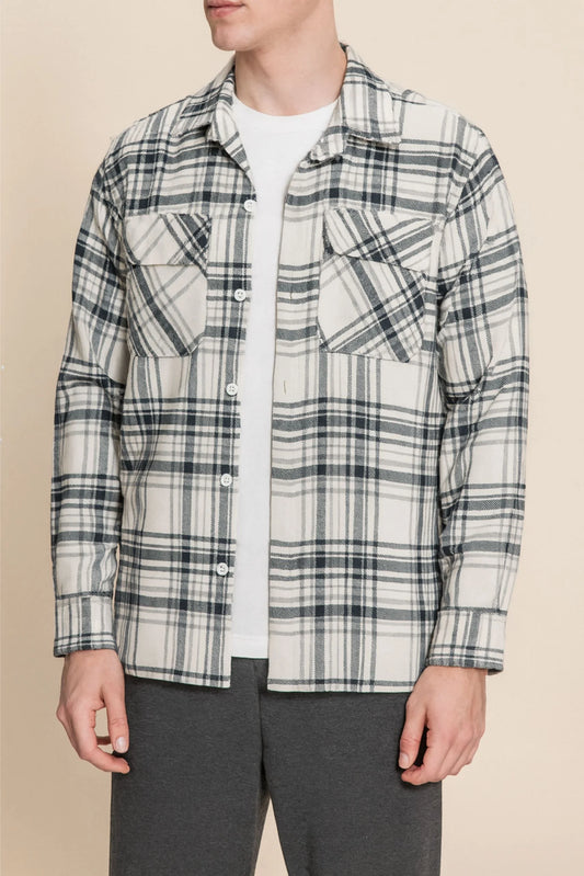 FLANNEL CHECKERED SHACKET | GREY