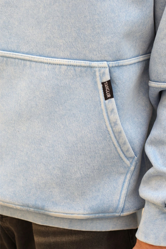 OVERSIZED STONE WASHED HOODIE | ICE BLUE