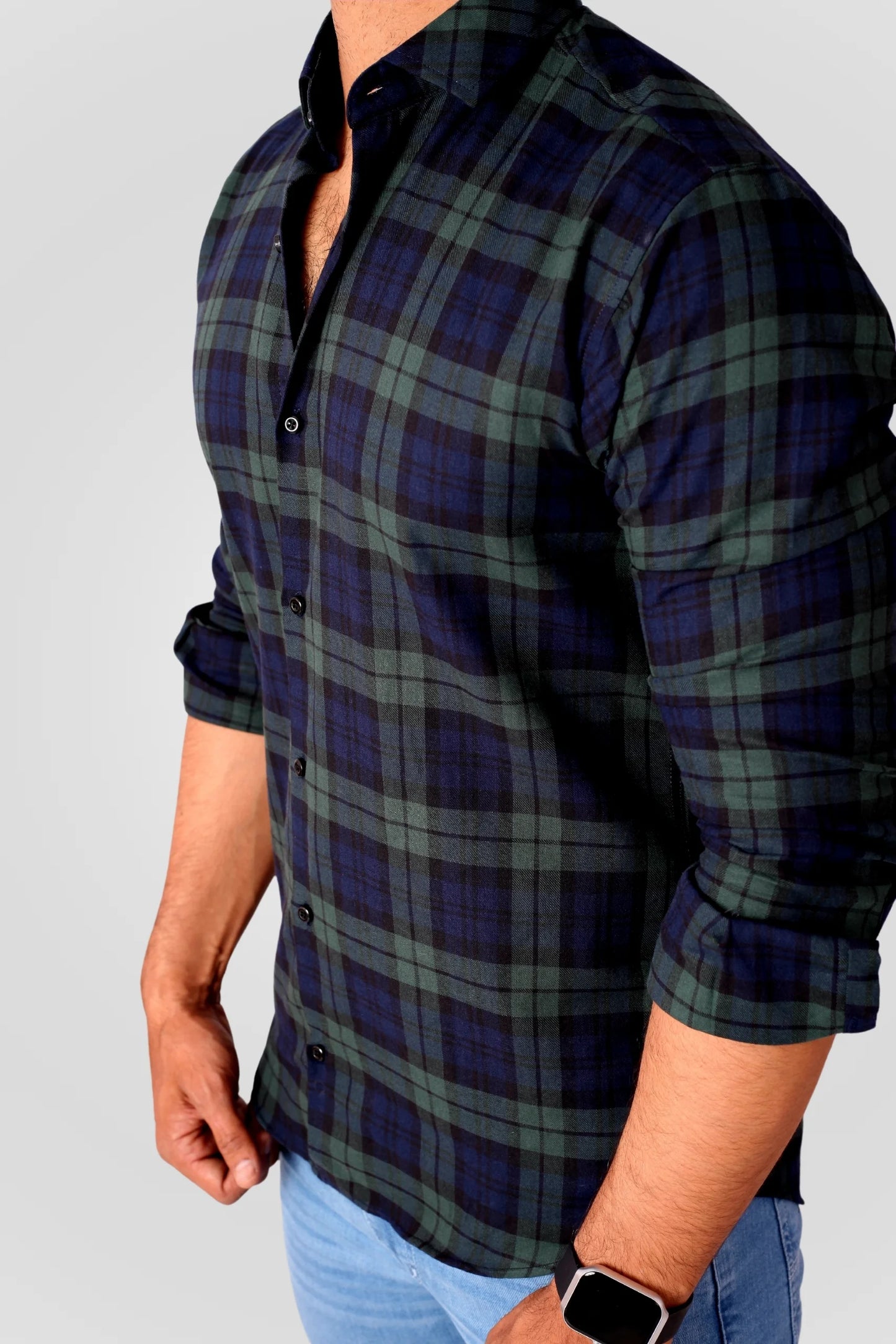 CHECKERED SHIRT | NAVY/GREEN
