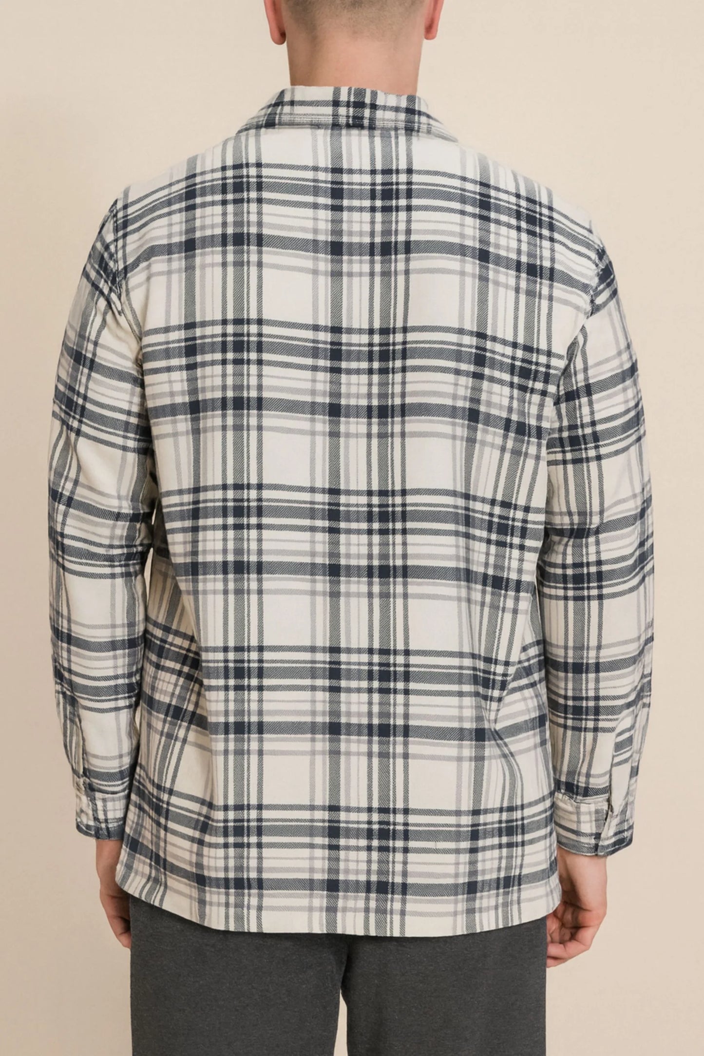 FLANNEL CHECKERED SHACKET | GREY