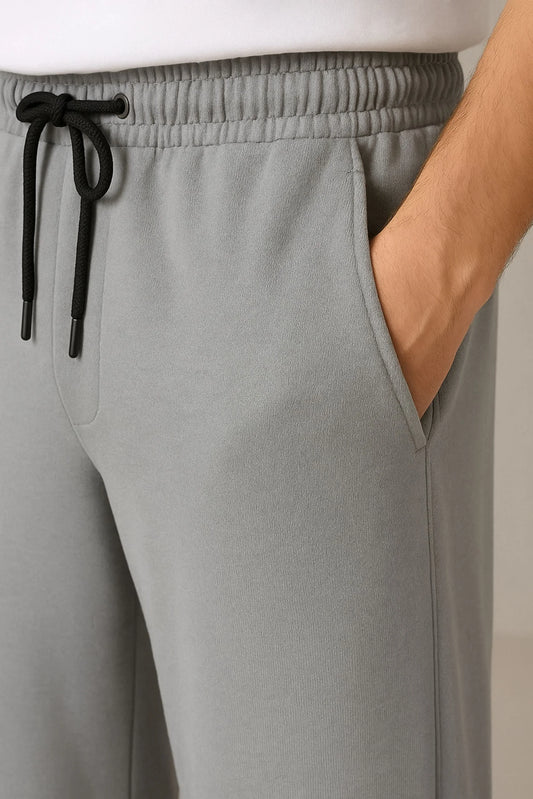 WIDE LEG BAGGY TROUSERS  | STEEL GREY