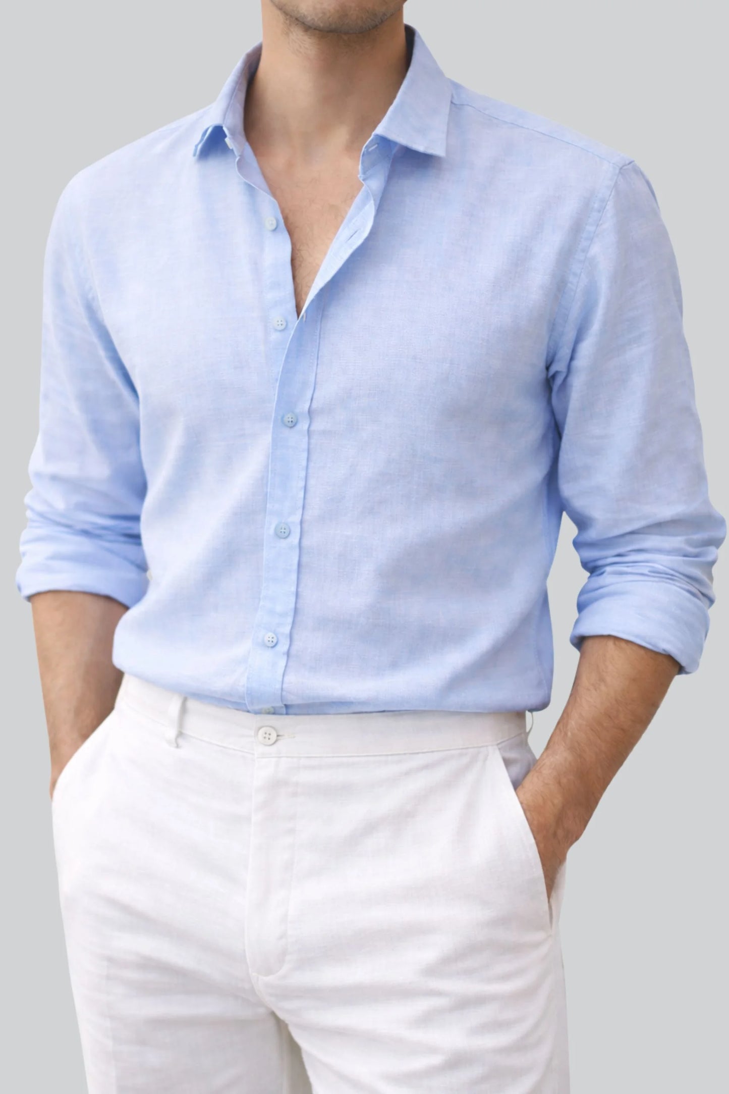 LINEN SHIRT | GLACIER BLUE