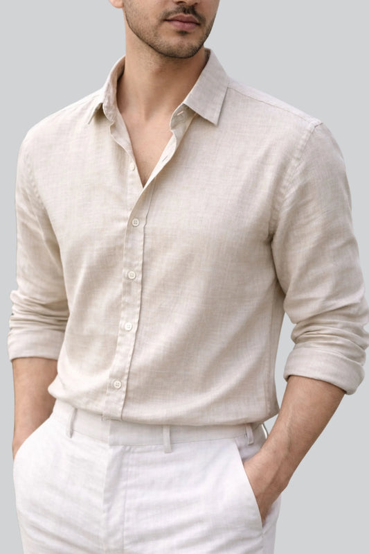 LINEN SHIRT | OAT MEAL