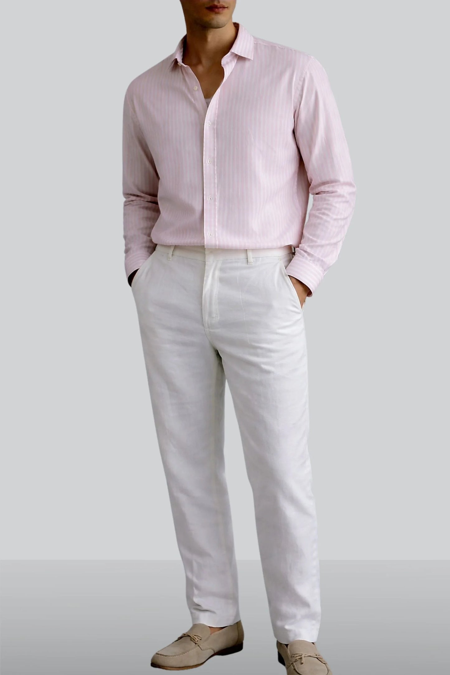 PINSTRIPED SHIRT | PASTEL PINK