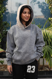 OVERSIZED STONE WASHED HOODIE | SMOKE GREY