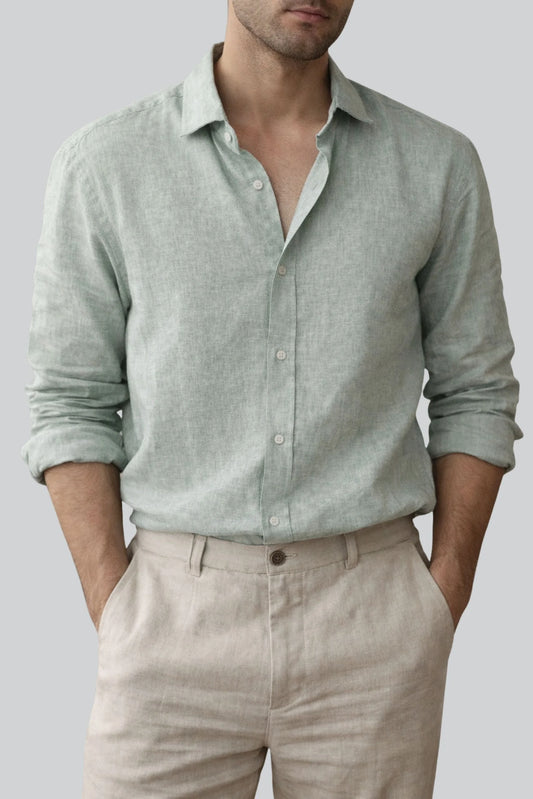 LINEN SHIRT | MIST GREEN