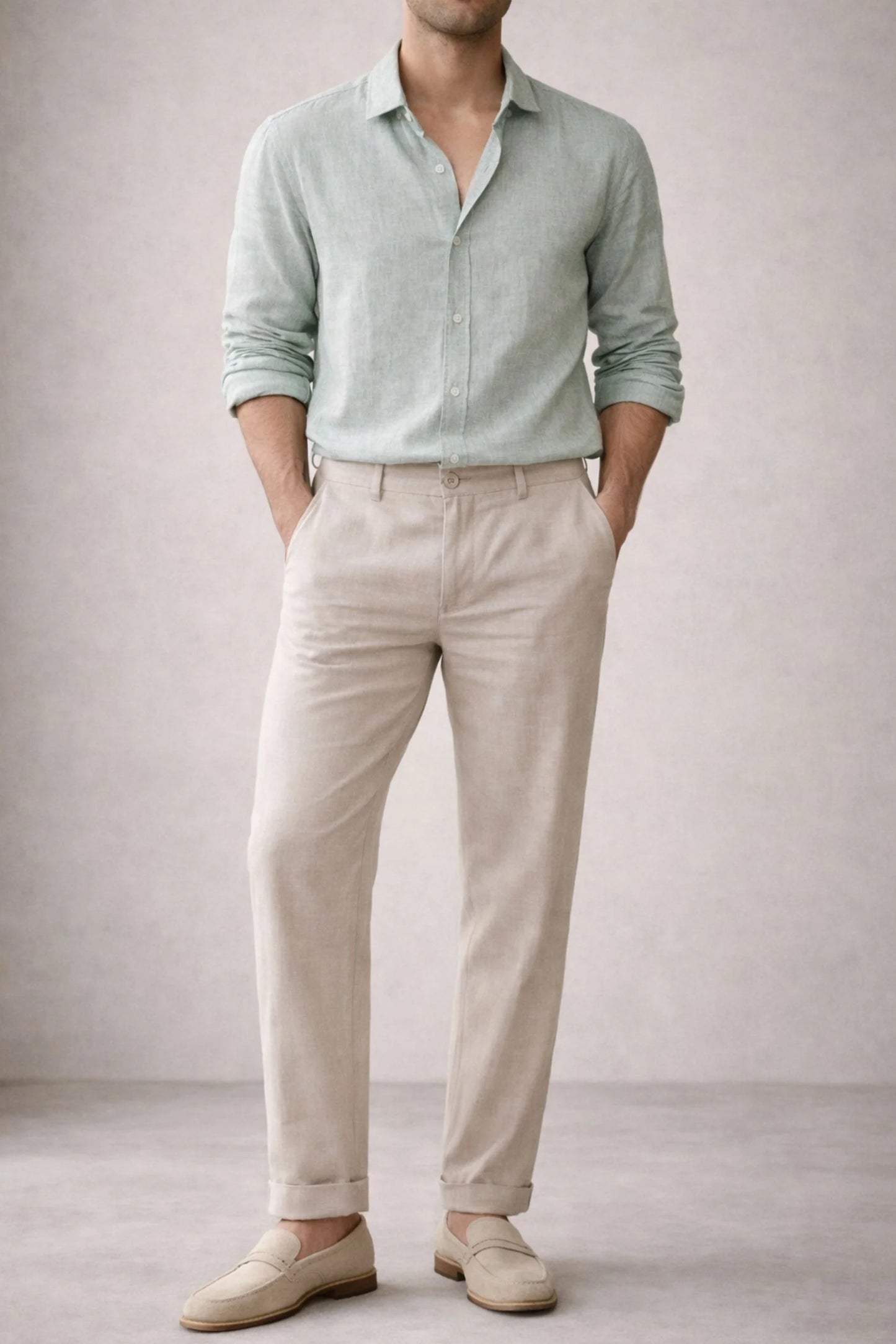LINEN SHIRT | MIST GREEN