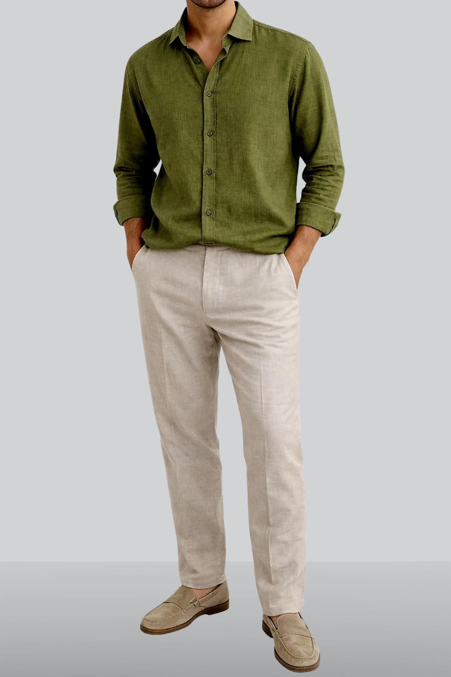 LINEN SHIRT | ARMY GREEN