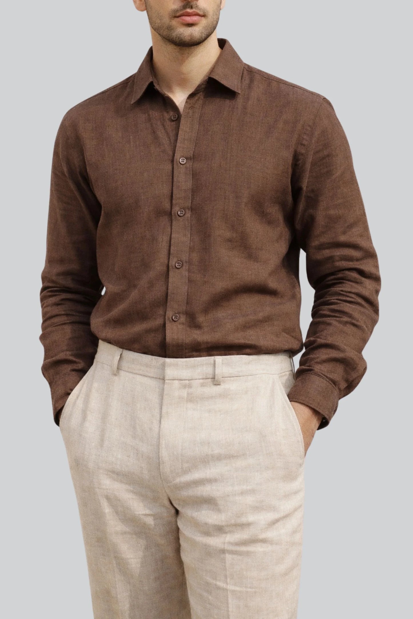 LINEN SHIRT | COCO BROWN