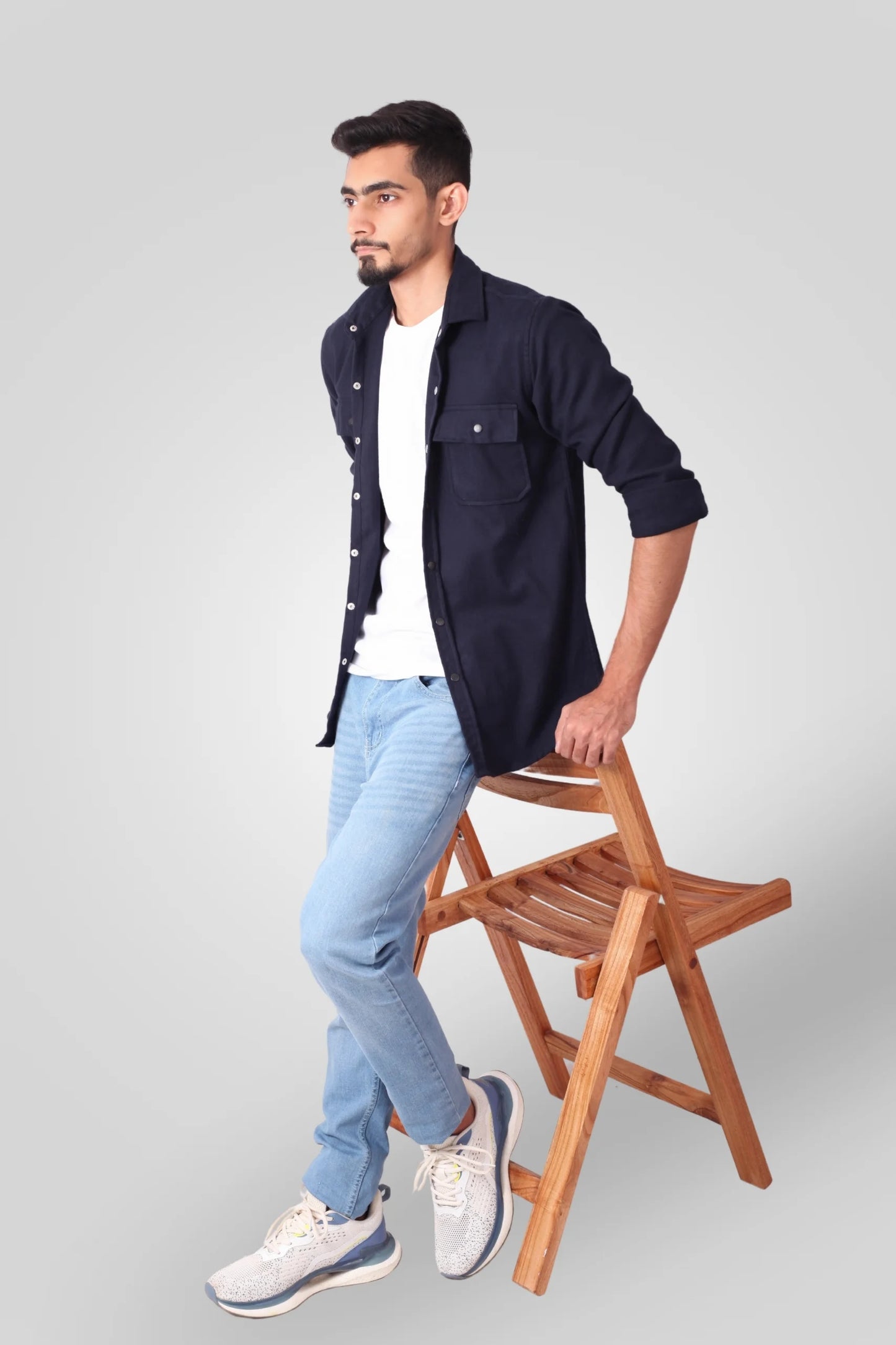 NAVY FLANNEL SHACKET (FS02)