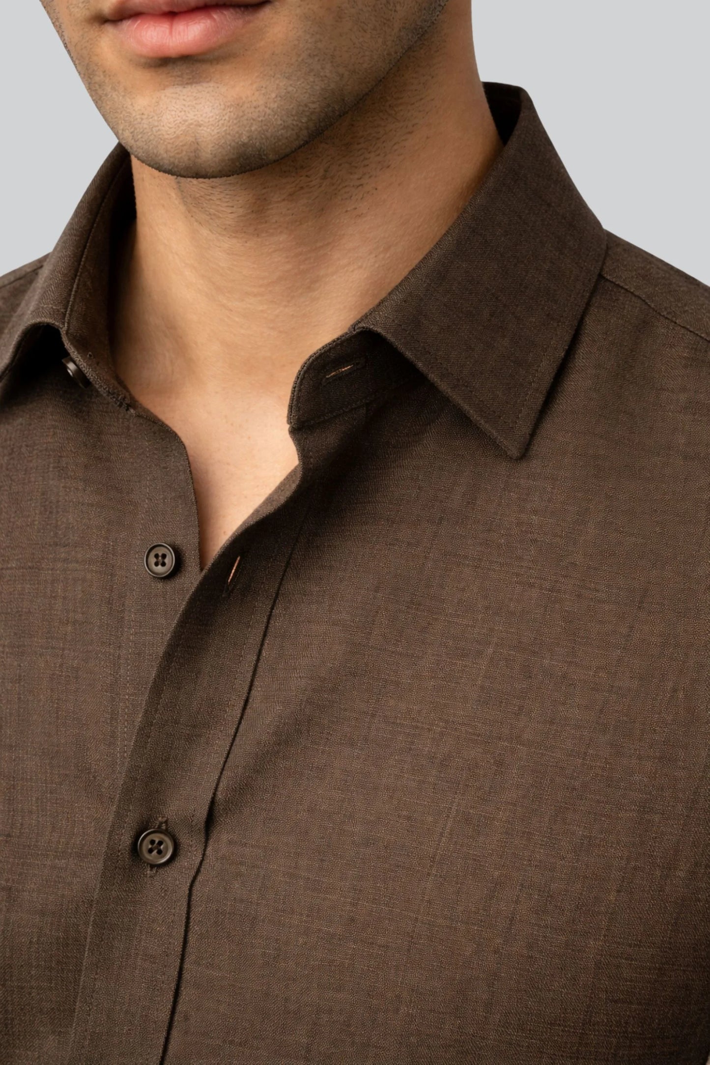 LINEN SHIRT | COFFE BROWN