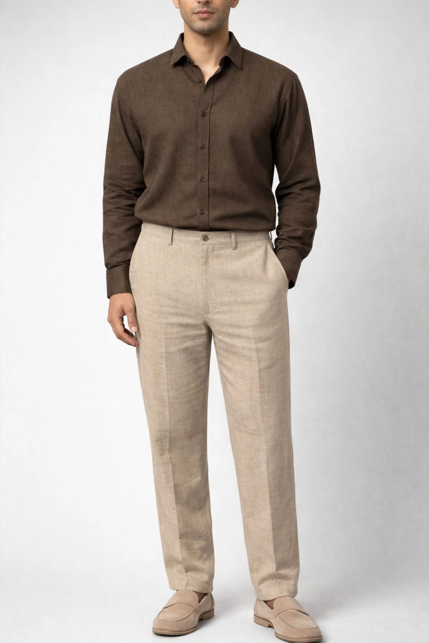LINEN SHIRT | COFFE BROWN