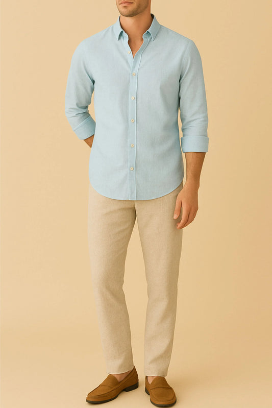 LINEN SHIRT | POWDER BLUE