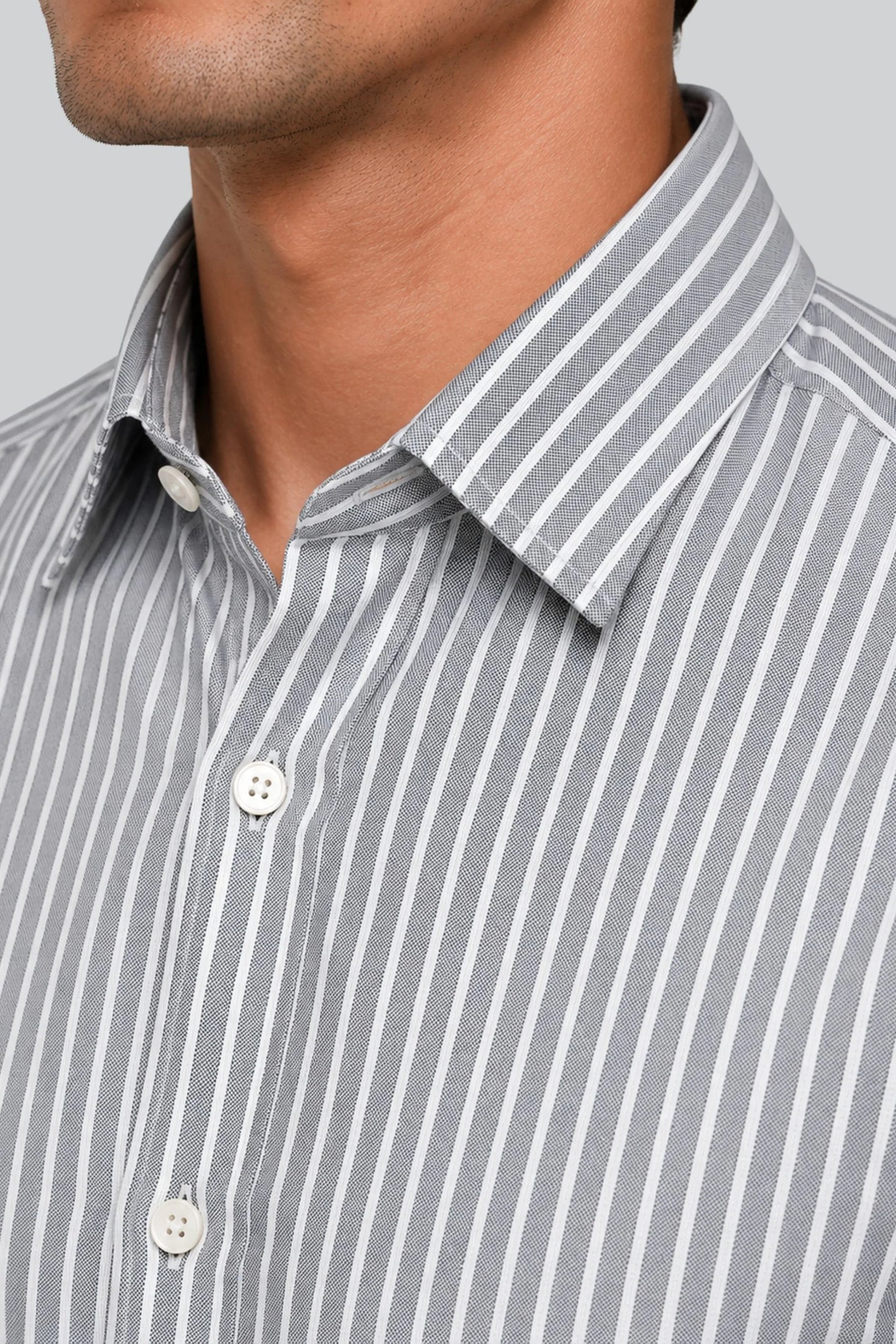 PIN STRIPED SHIRT | CHARCOAL