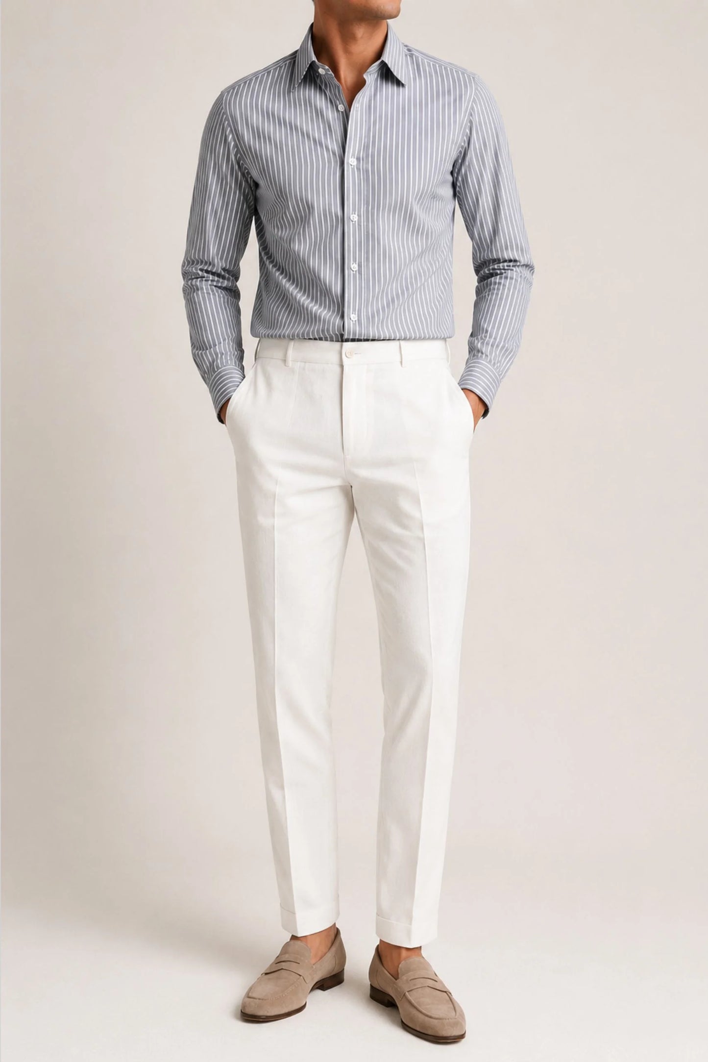 PIN STRIPED SHIRT | CHARCOAL