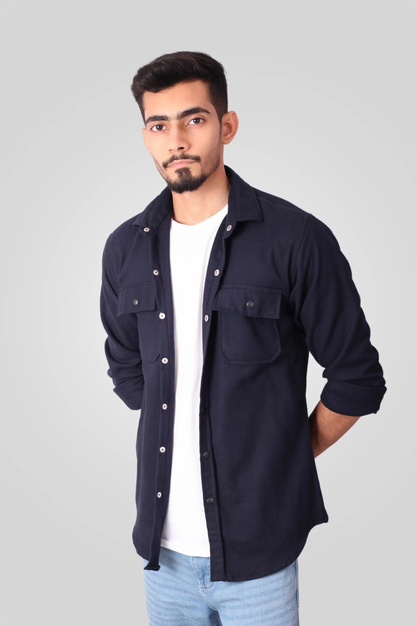 NAVY FLANNEL SHACKET (FS02)