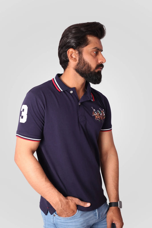 NAVY 3 PONY POLO