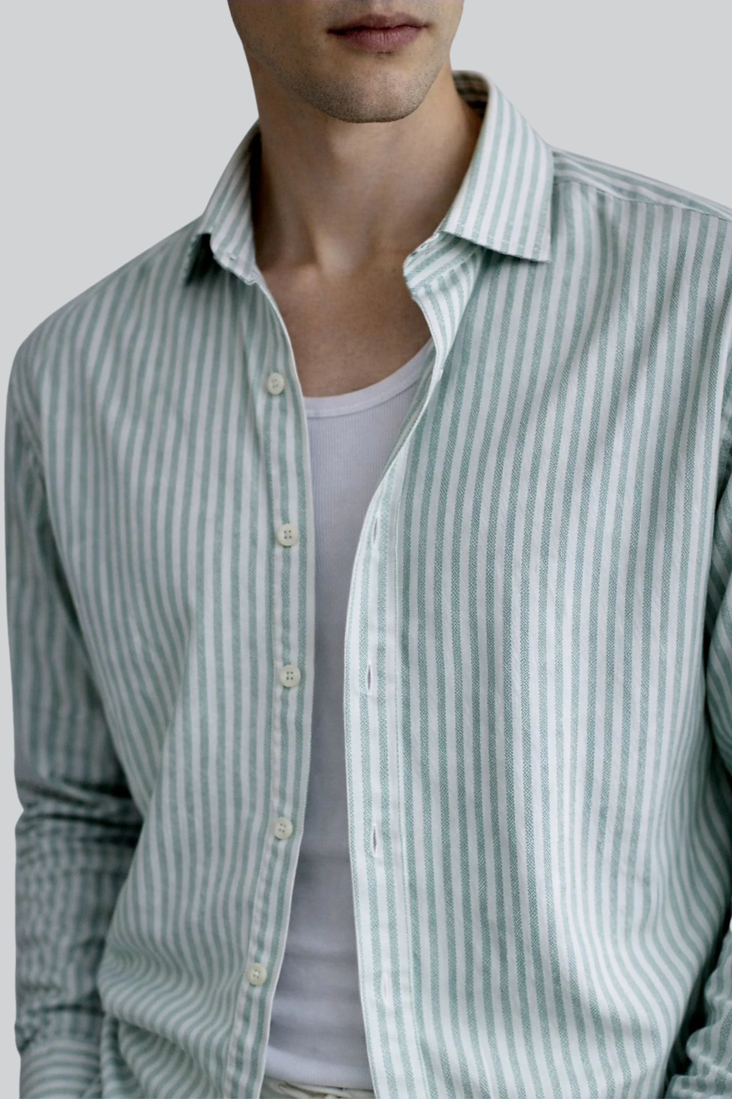 PINSTRIPED SHIRT | MINT GREEN