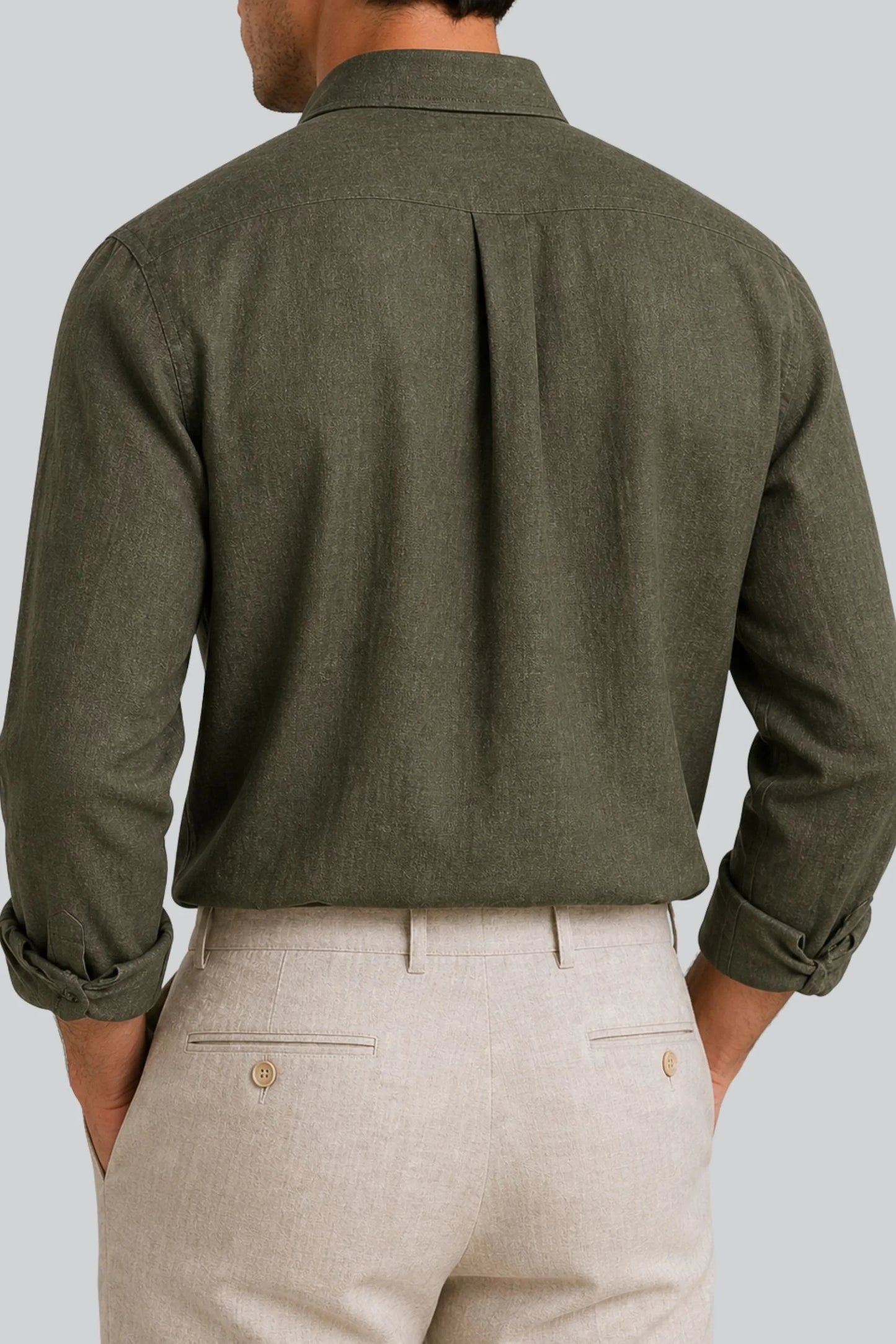 LINEN SHIRT | OLIVE GREEN