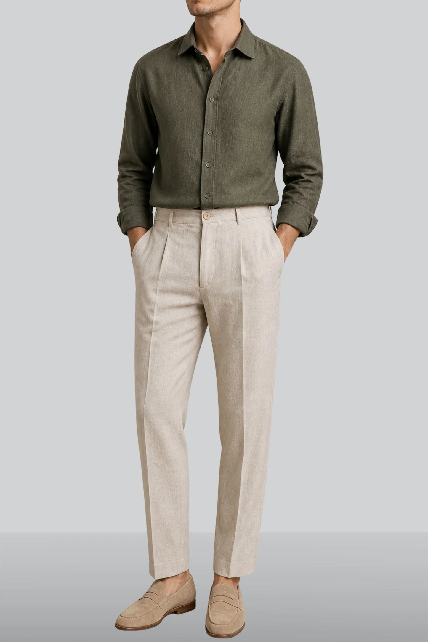 LINEN SHIRT | OLIVE GREEN