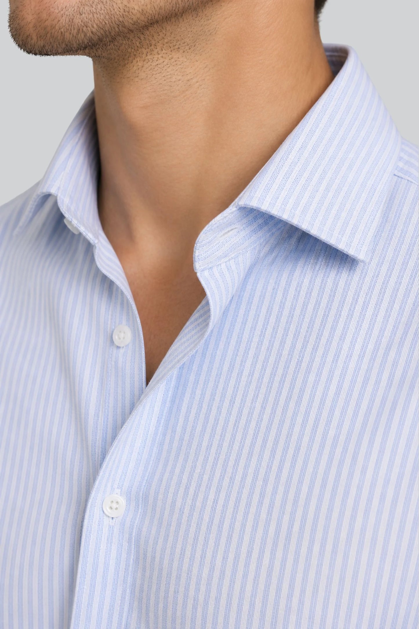 PIN STRIPED SHIRT | PASTEL BLUE