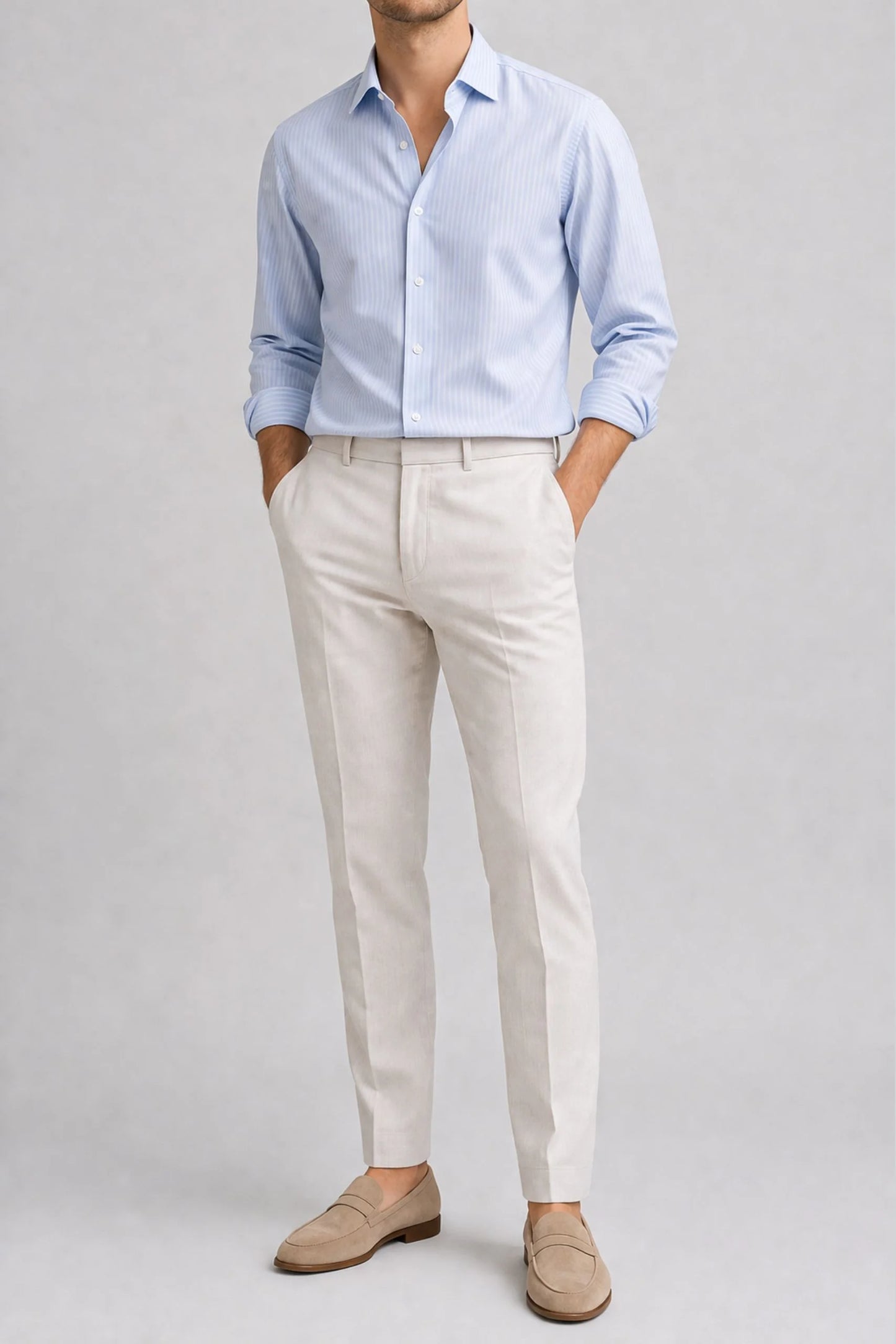 PIN STRIPED SHIRT | PASTEL BLUE