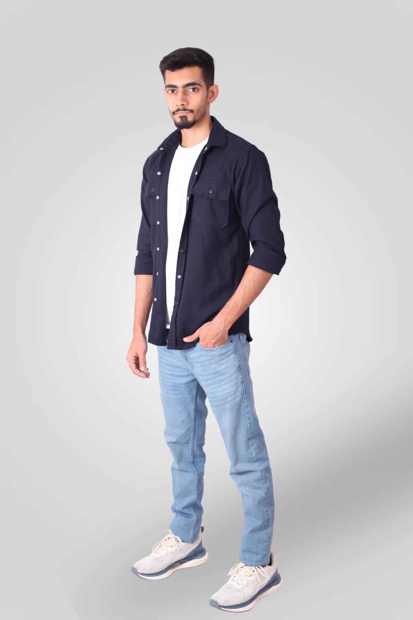 NAVY FLANNEL SHACKET (FS02)