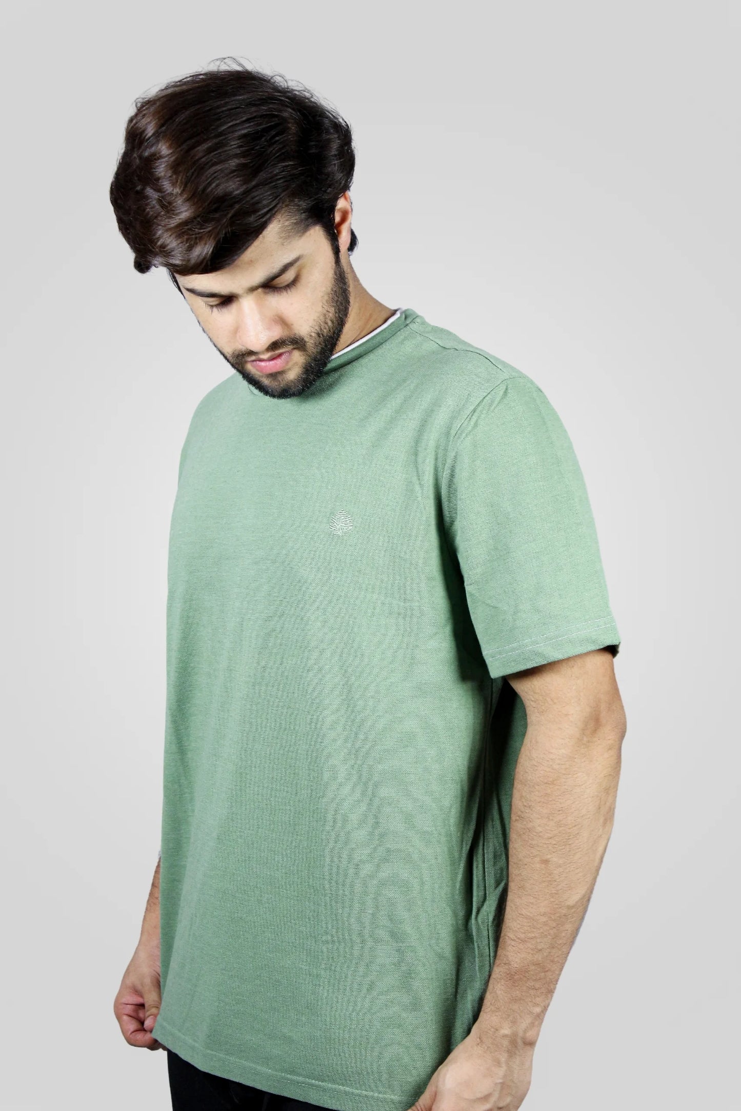 LIGHT OLIVE TEXTURED T-SHIRT (TS03)