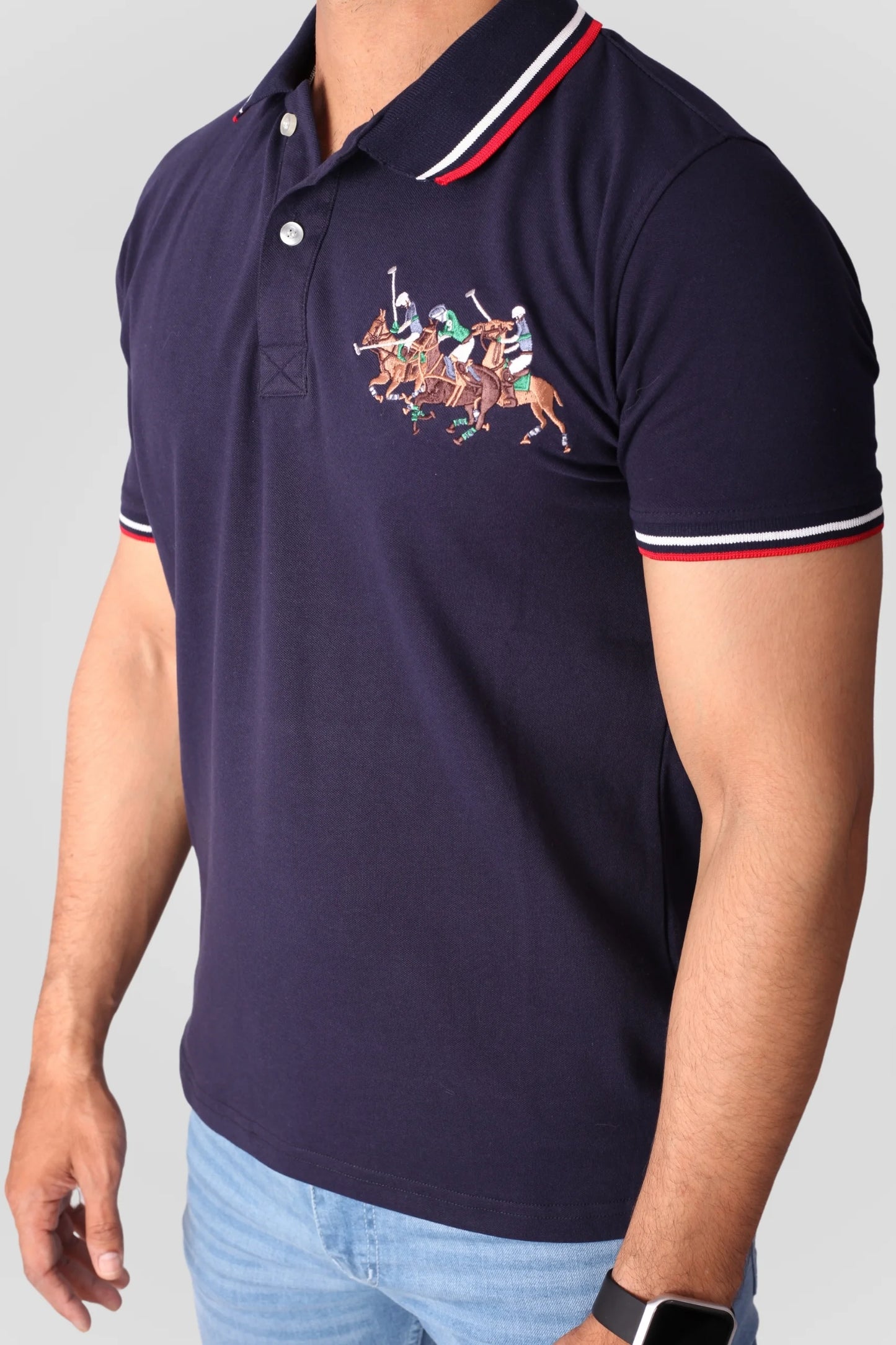 NAVY 3 PONY POLO