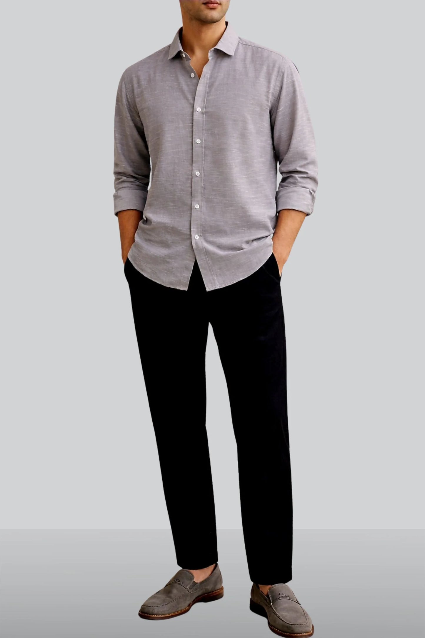 LINEN SHIRT | SMOKE GRAY