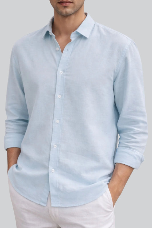 LINEN SHIRT | POWDER BLUE
