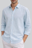 LINEN SHIRT | POWDER BLUE