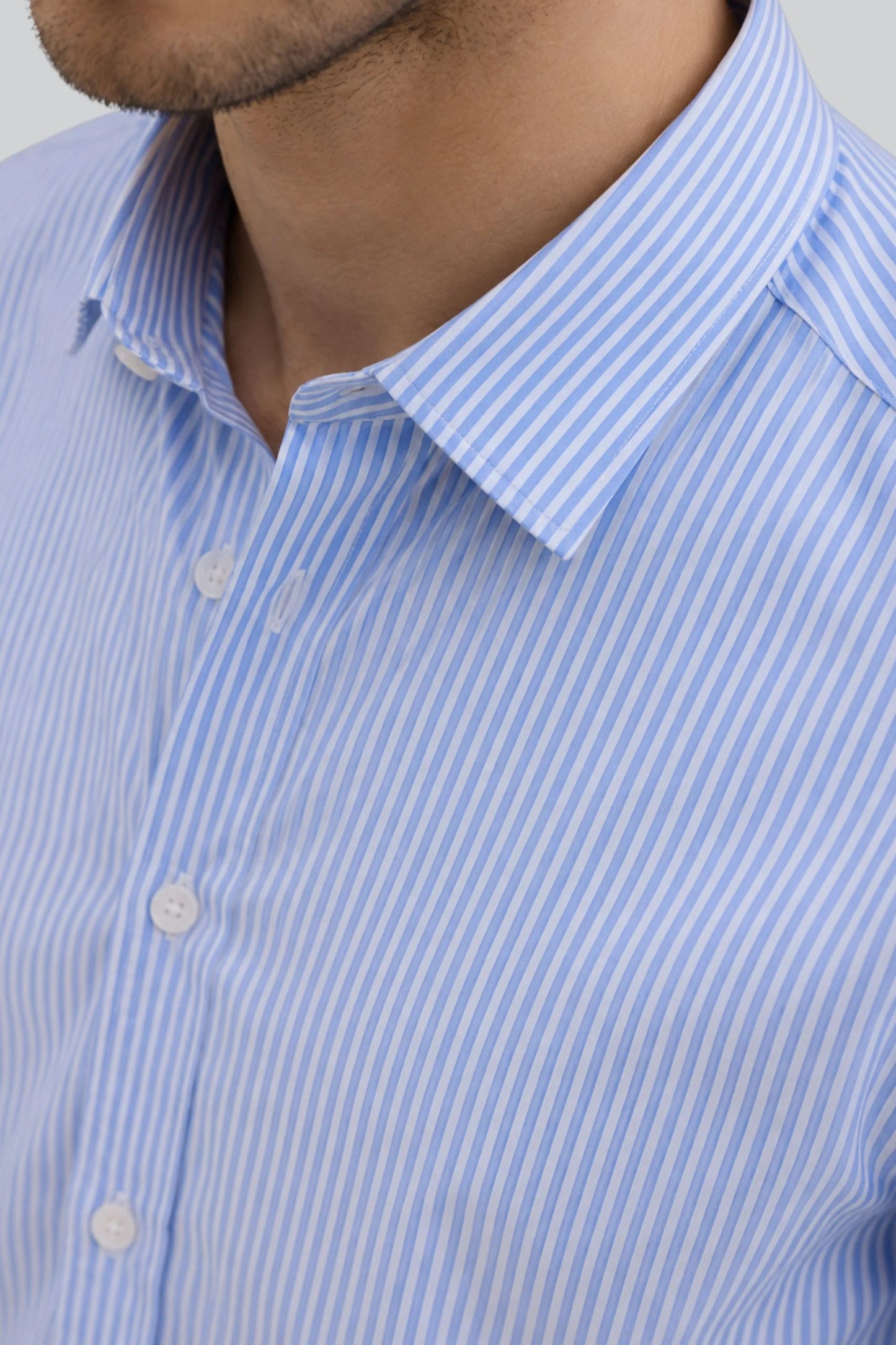 PIN STRIPED SHIRT | OLD MONEY BLUE