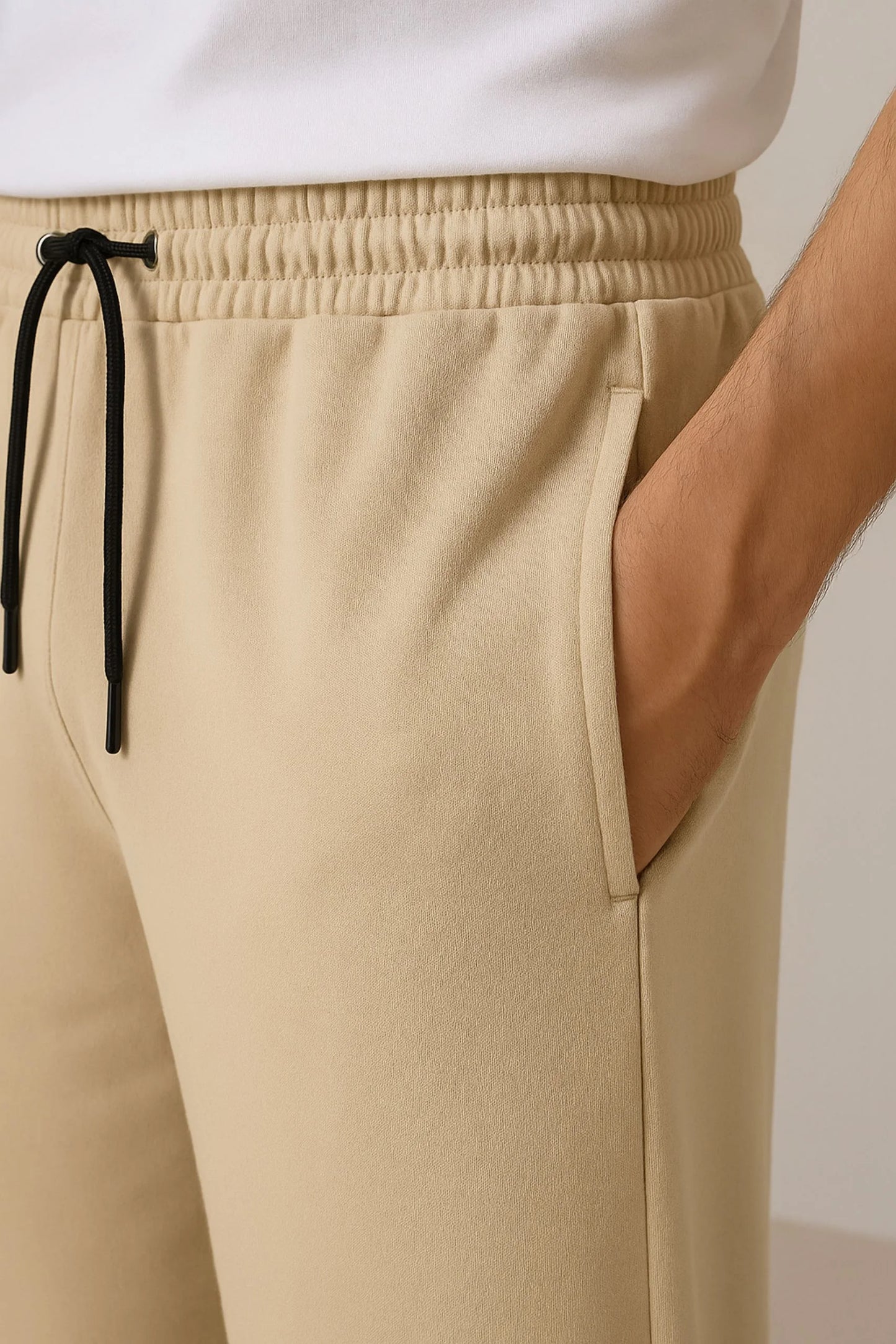 WIDE LEG BAGGY TROUSERS | BEIGE