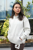 OVERSIZED STONE WASHED HOODIE | ASH WHITE
