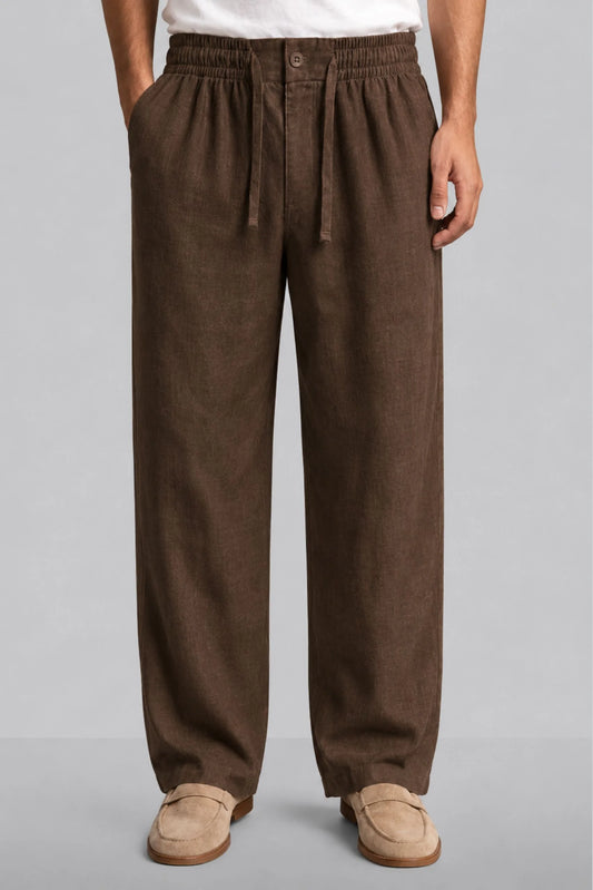 LINEN TROUSER | COFFEE BROWN