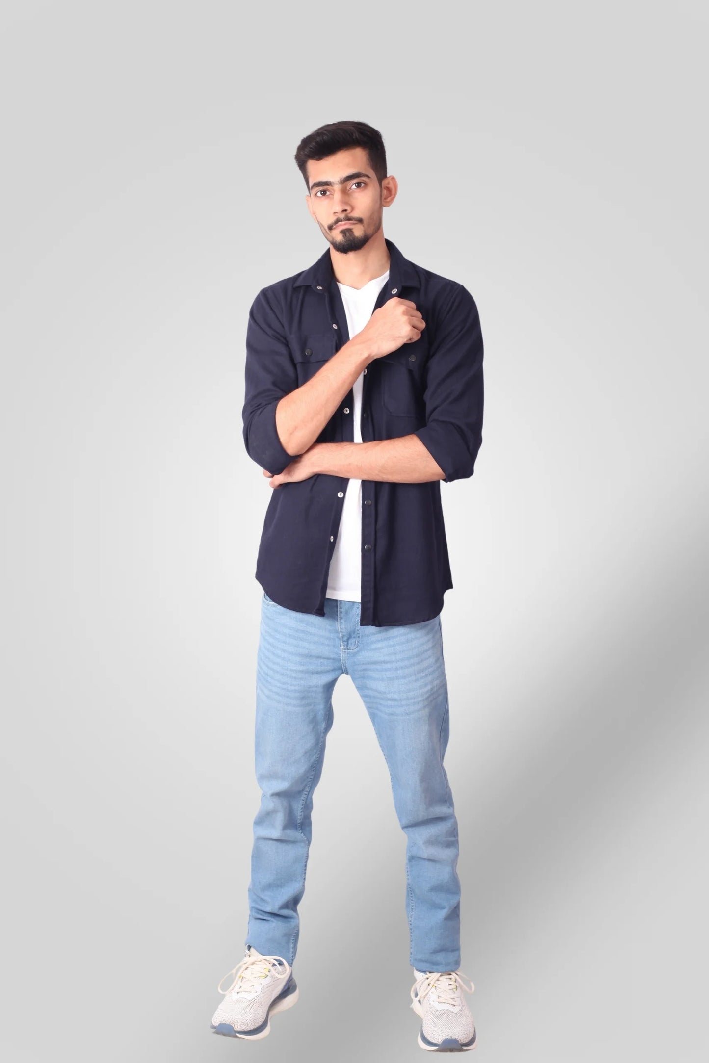 NAVY FLANNEL SHACKET (FS02)