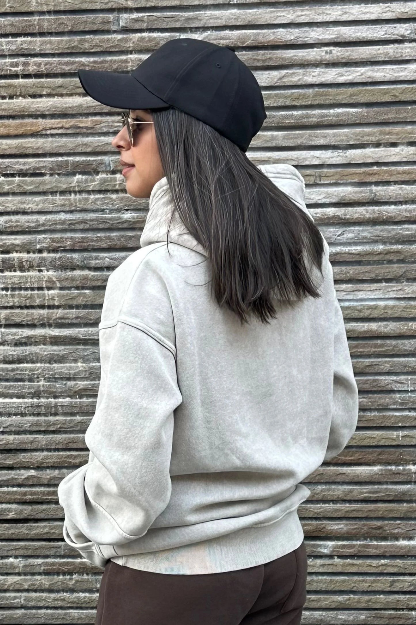 OVERSIZED STONE WASHED HOODIE | ASH WHITE