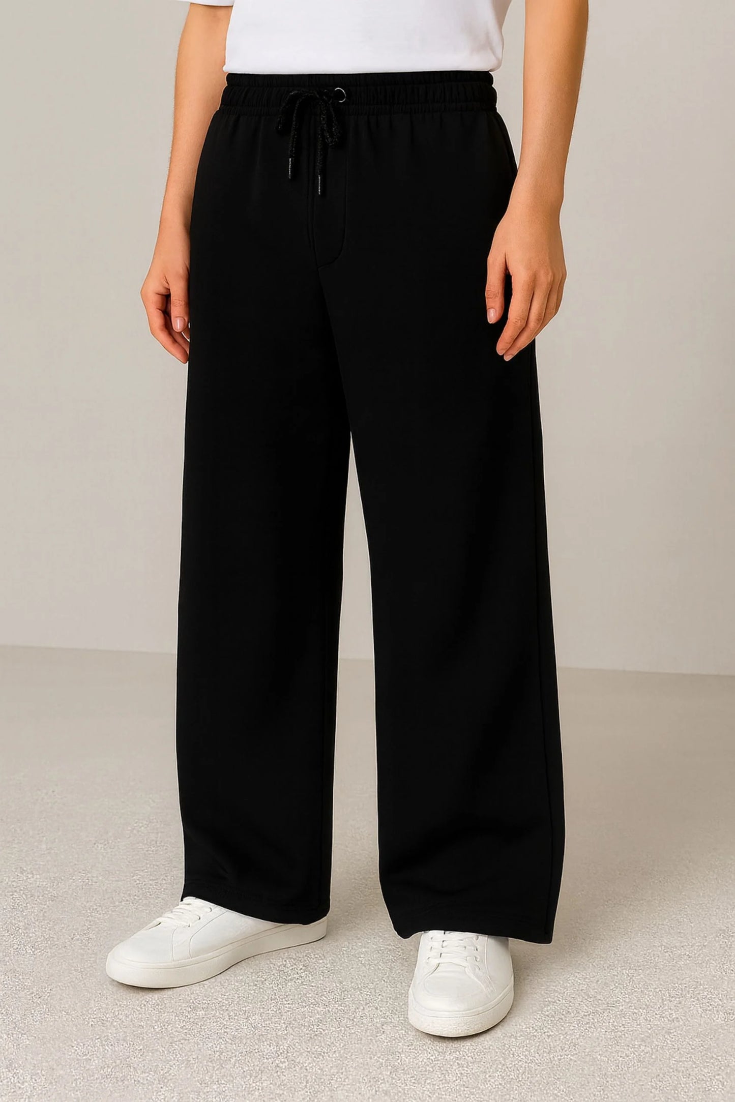 WIDE LEG BAGGY TROUSERS | BLACK