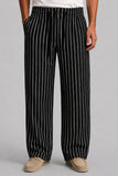CRINKLE PINSTRIPES TROUSER | BLACK / WHITE