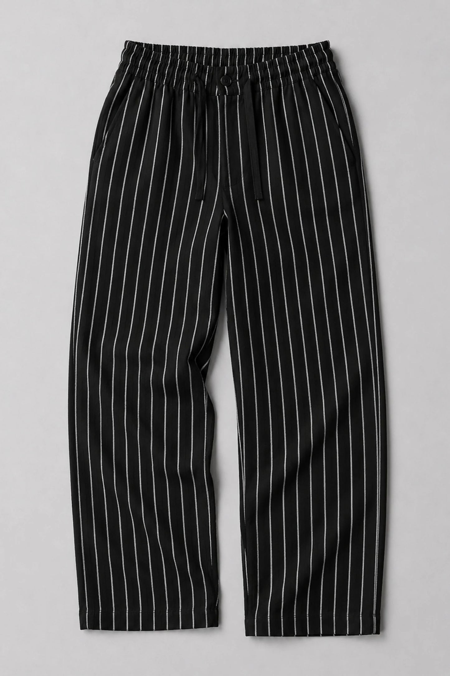 CRINKLE PINSTRIPES TROUSER | BLACK / WHITE