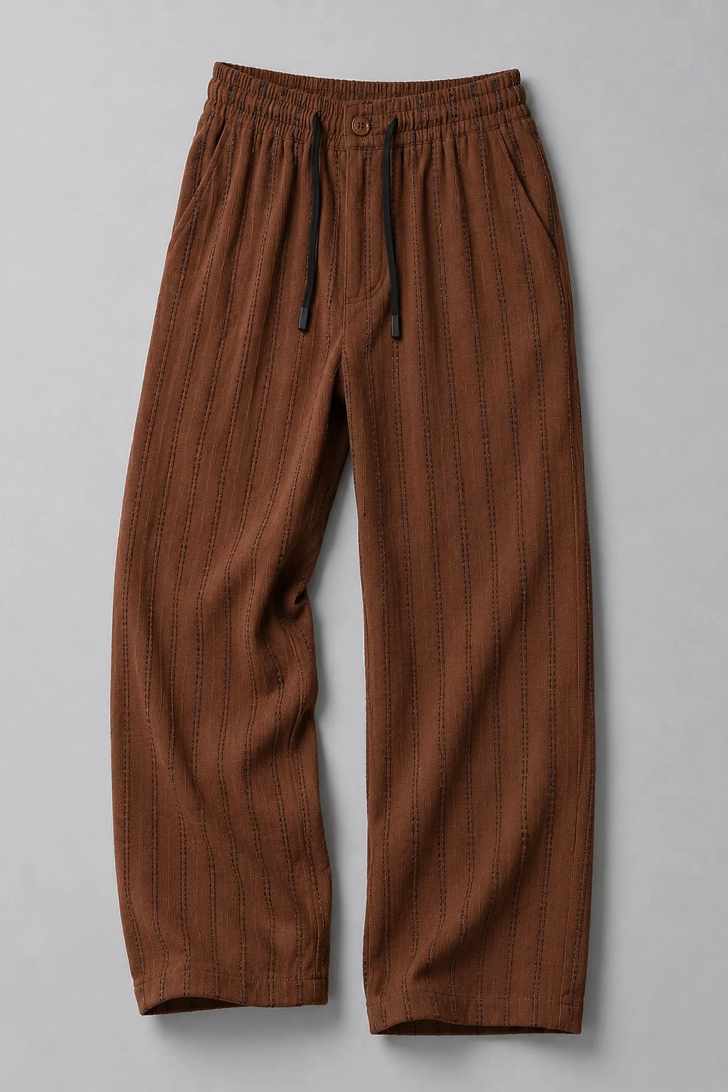 CRINKLE PINSTRIPES TROUSER | CHOCLATE BROWN / BLACK