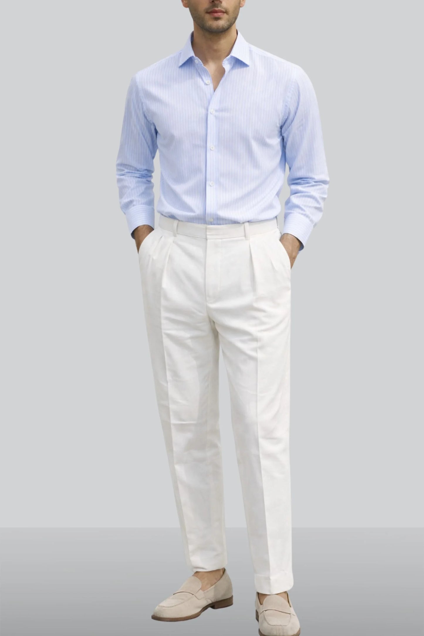 PINSTRIPES SHIRT | ICE BLUE