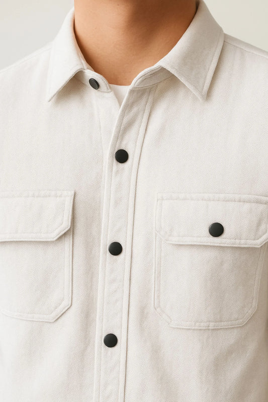FLANNEL SHACKET | WHITE