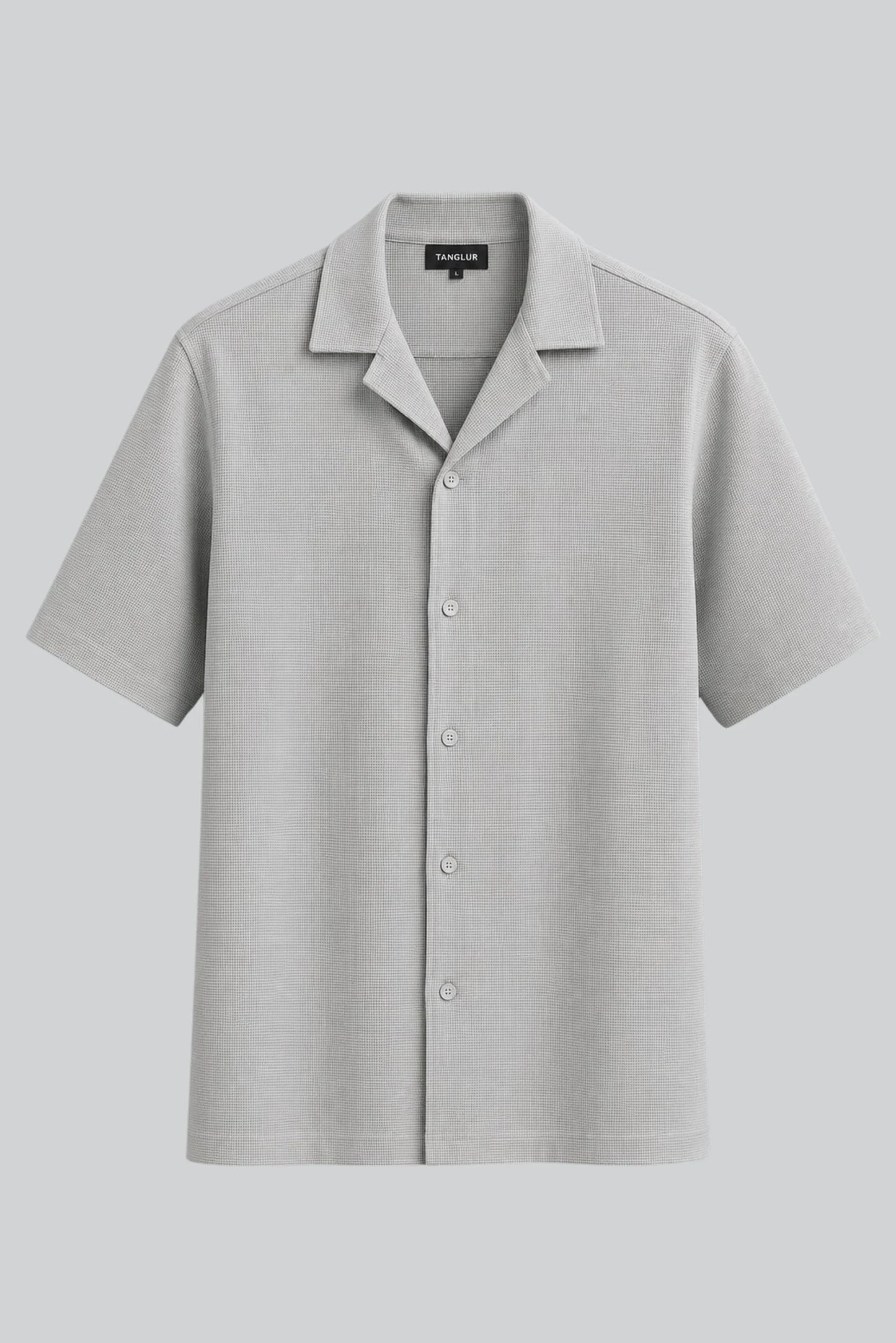 RESORT COLLAR WAFFLE SHIRT | SLATE GREY