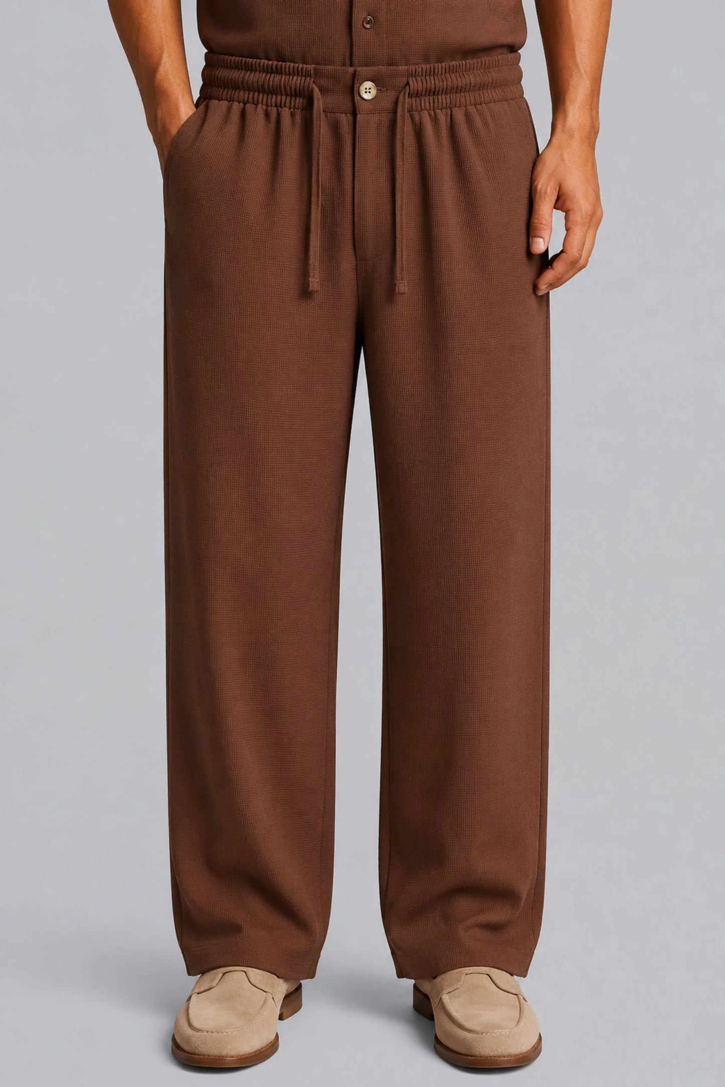 WAFFLE TROUSER | COCO BROWN