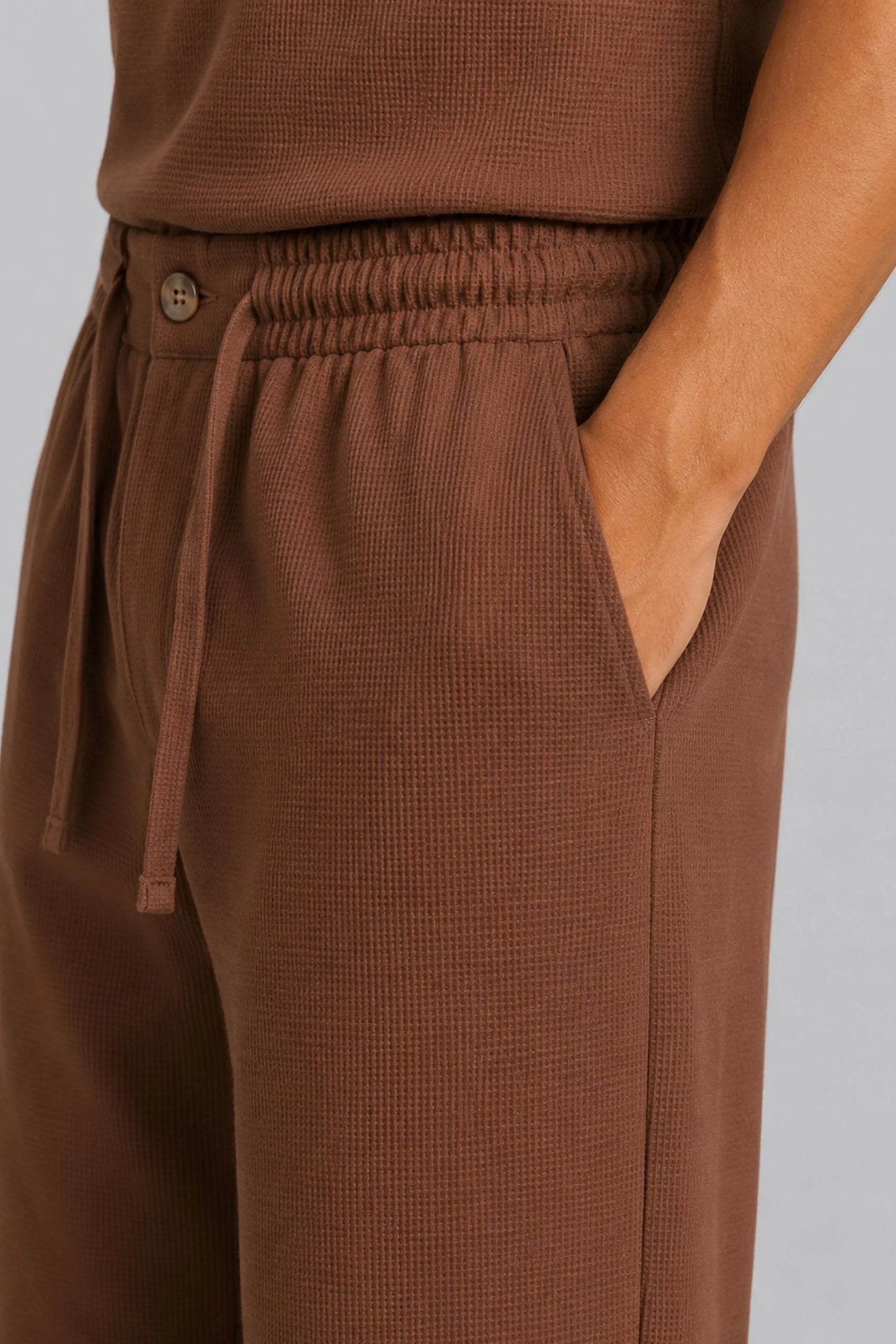 WAFFLE TROUSER | COCO BROWN