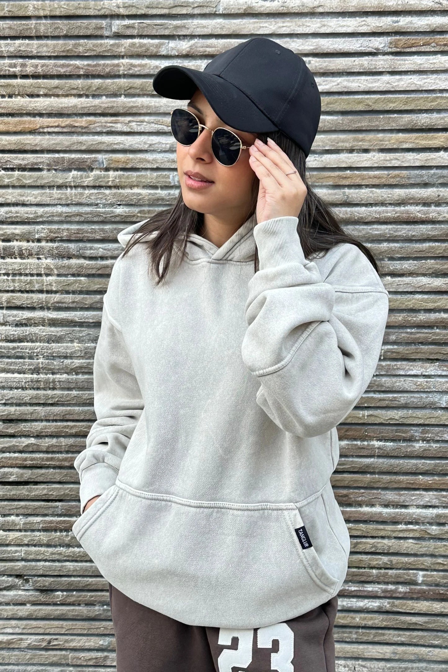 OVERSIZED STONE WASHED HOODIE | ASH WHITE